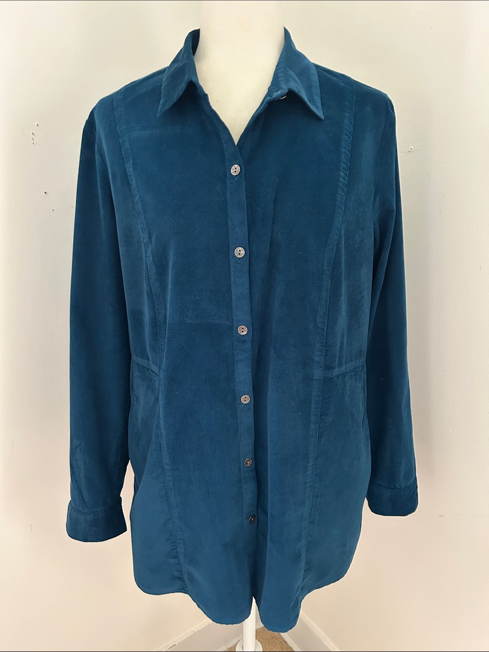 J.Jill Deep Teal Long Corduroy Tunic sz M